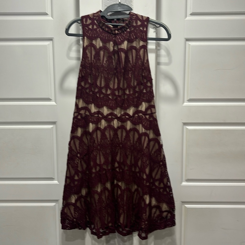 Burgundy sleeveless dress